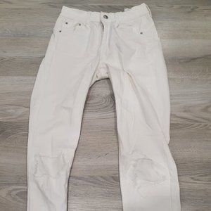 Pull and bear white distressed jeans size S